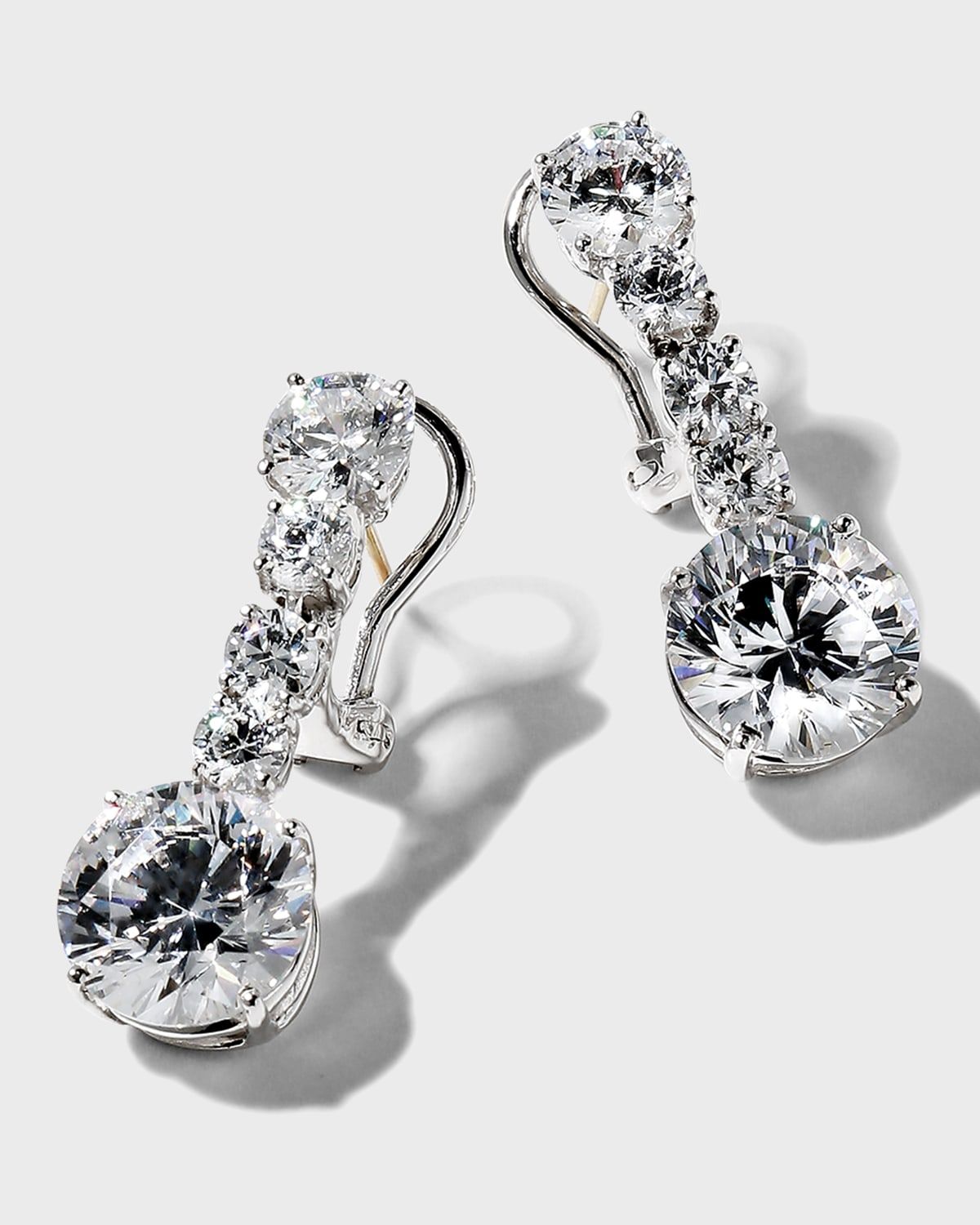 Large Graduating Cubic Zirconia Earrings