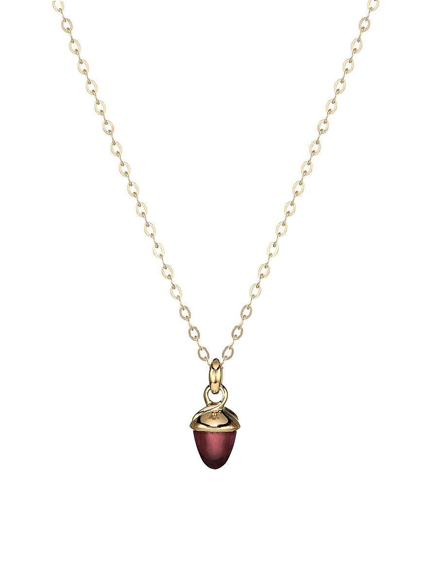 Women's My Mikado 18K Yellow Gold & Rose Tourmaline Acorn Pendant Necklace - Rose Tourmaline