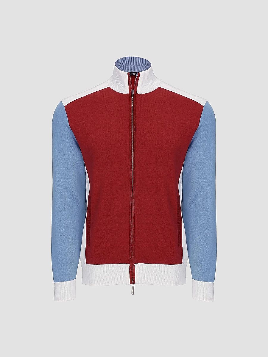 Stefano Ricci Men's Blouson Sweater Jacket - Red - Size Small