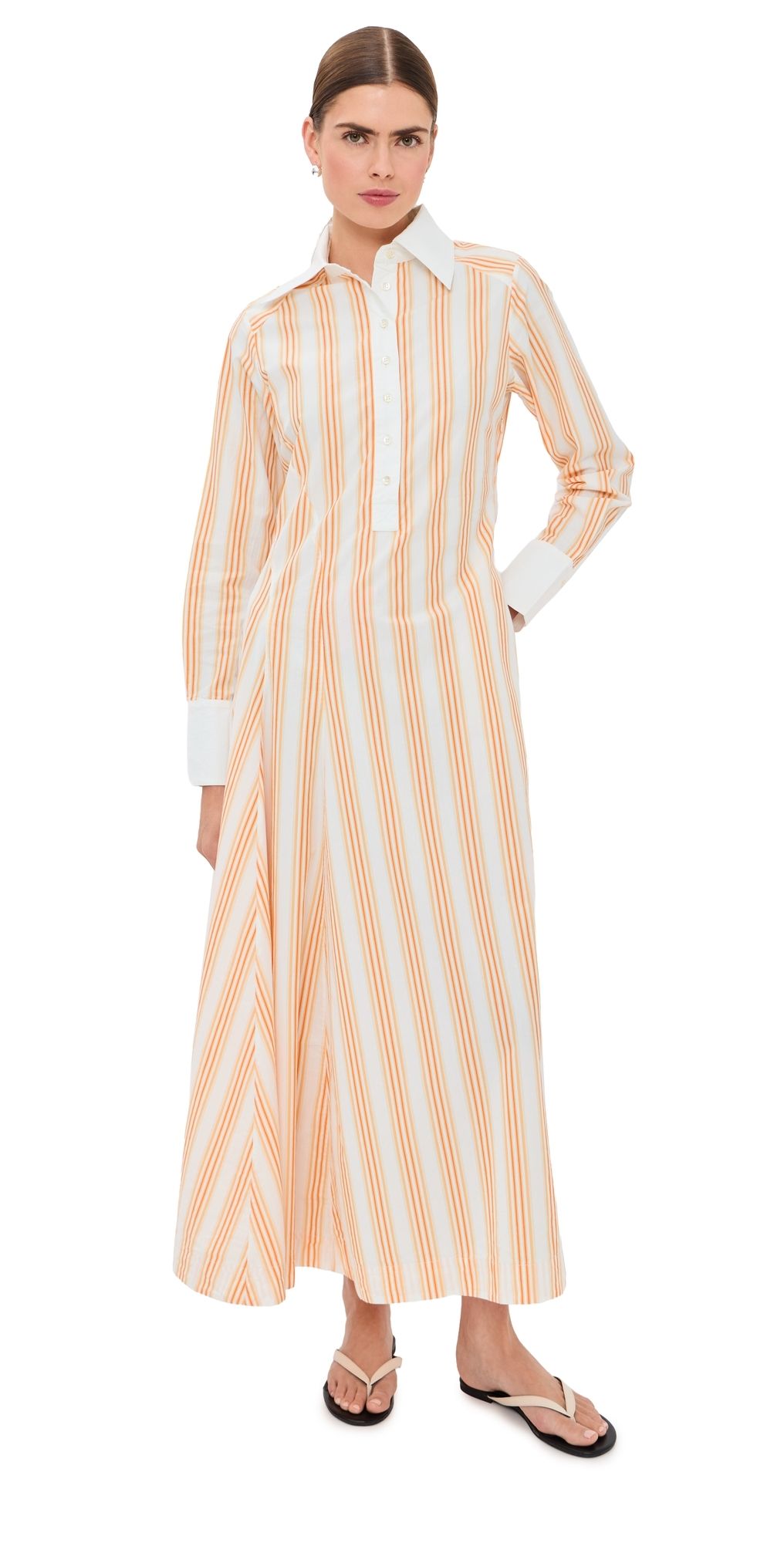 Rosie Assoulin Groovy Shirt Dress Creamsicle 6