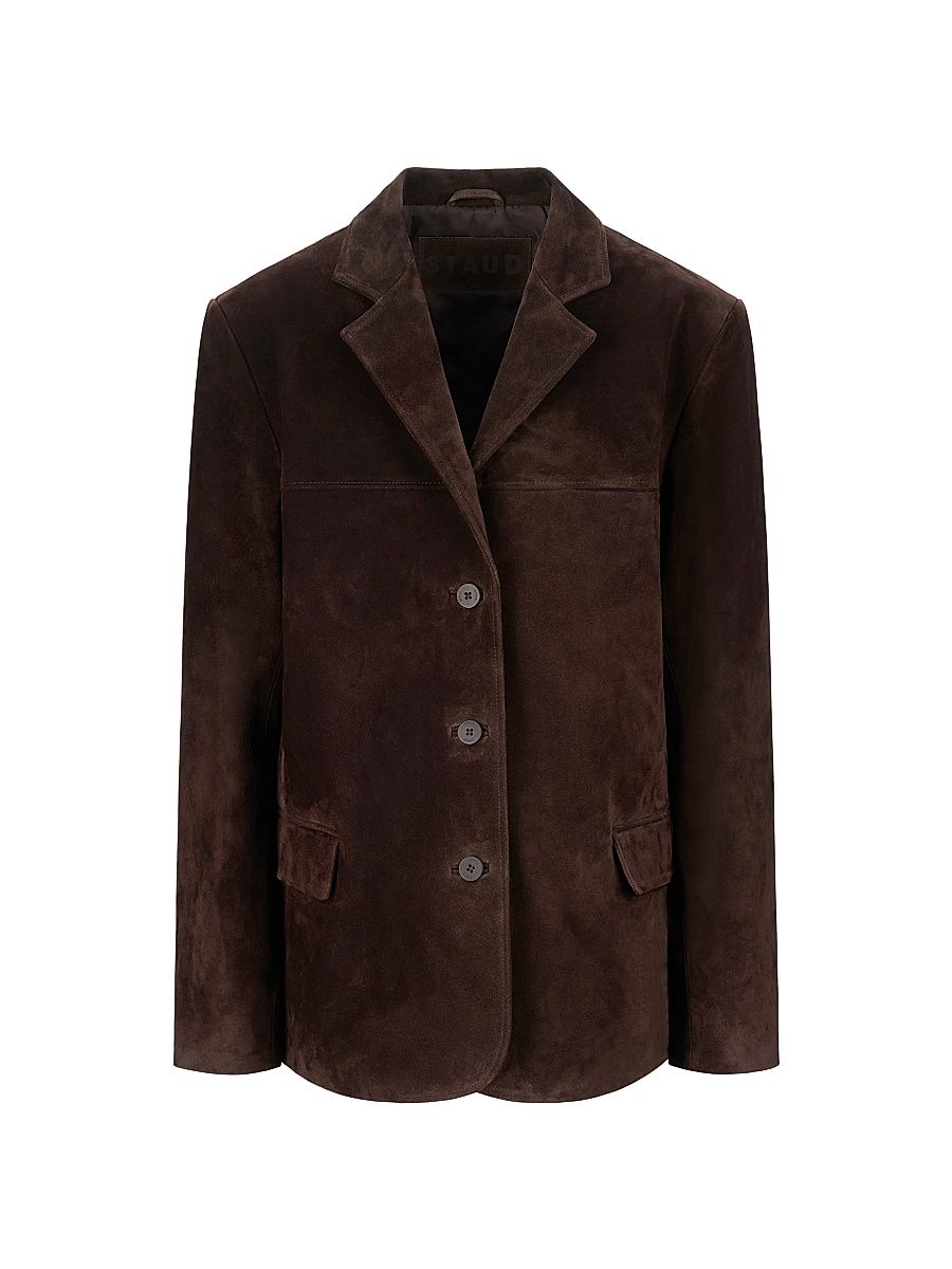 Women's Natalie Suede Oversized Jacket - Espresso - Size Large
