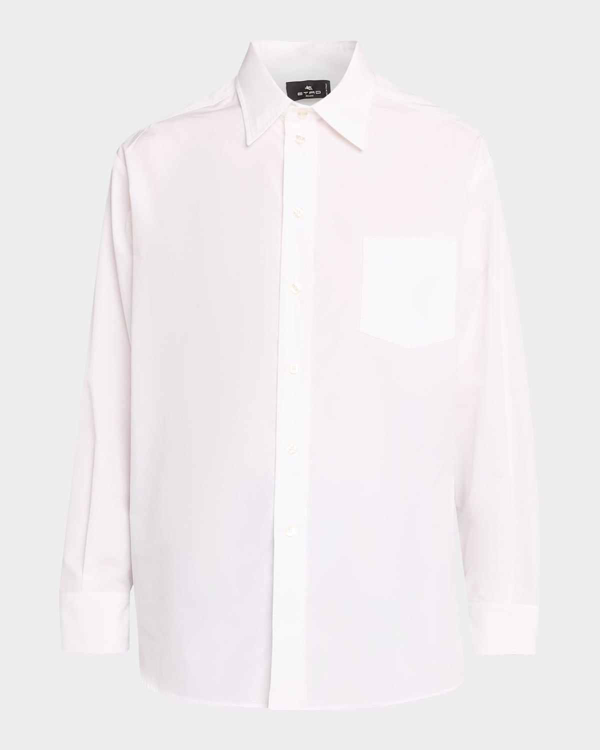 Embellished Silk-Back Cotton Shirt