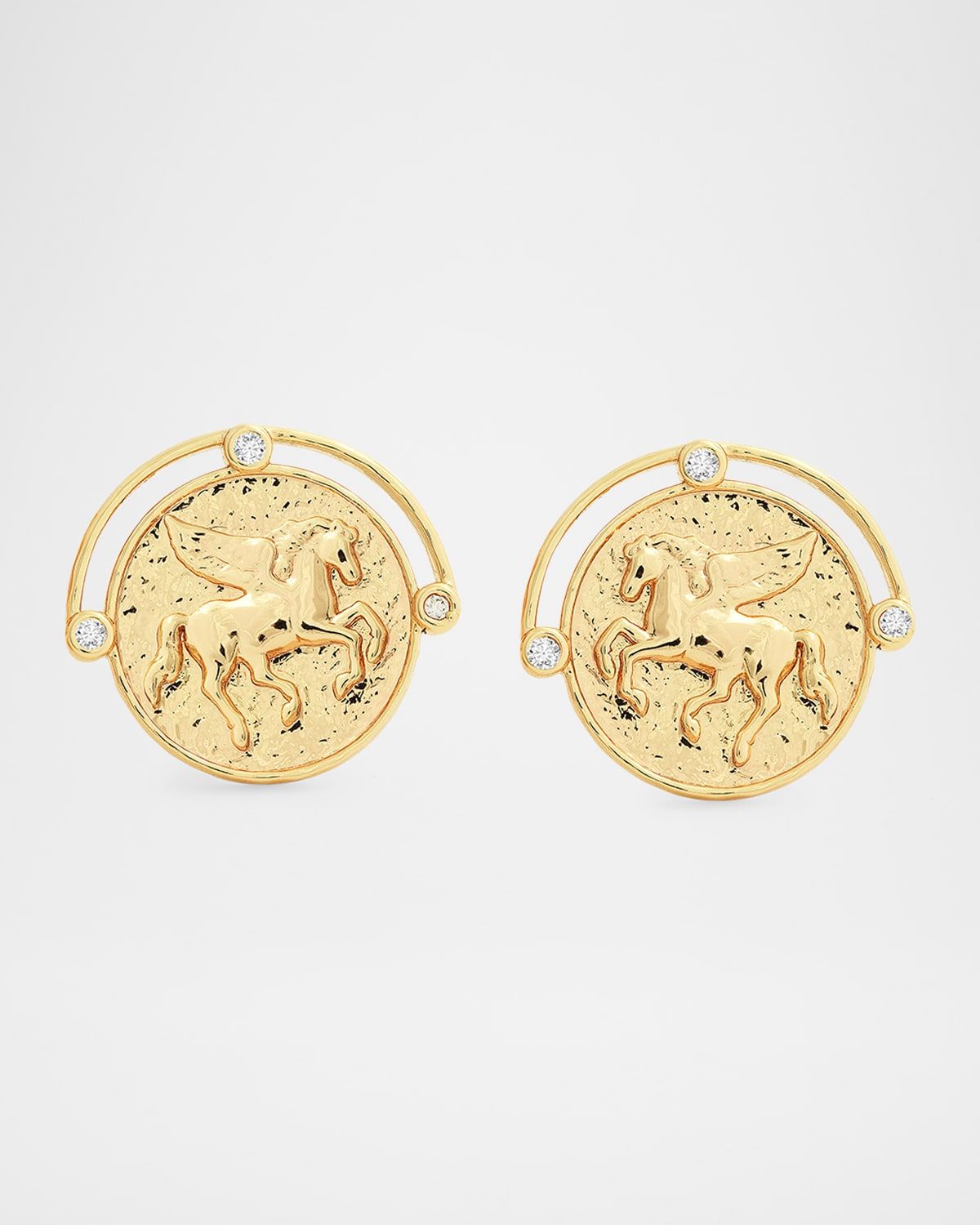Pegasus Coin Stud Earrings