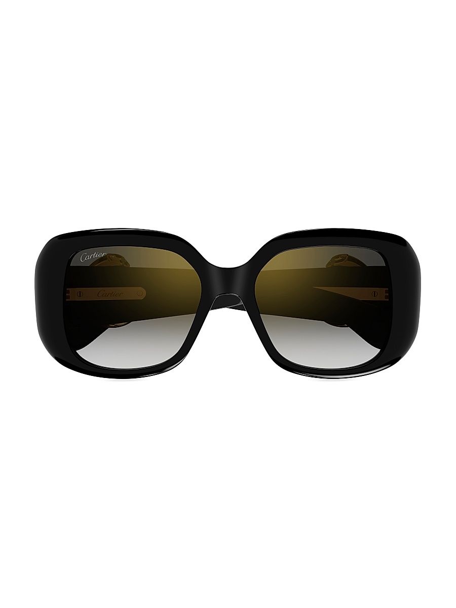 Women's 54MM Acetate Square Sunglasses - Black Grey Gradient