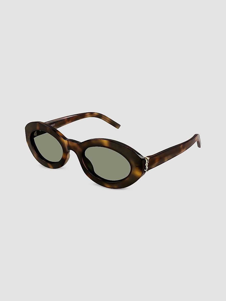 Saint Laurent Women's Monogram Hinge 52MM Acetate Oval Sunglasses - Havana Green