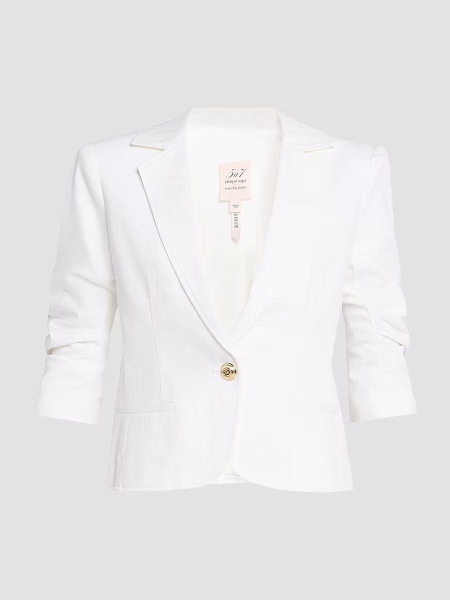 Women's Le Petit Khloe Denim Blazer - White - Size 14