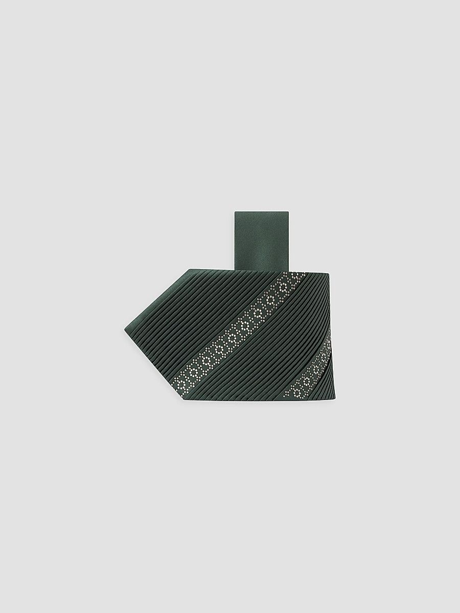 Stefano Ricci Men's Pleated Tie - Dark Green