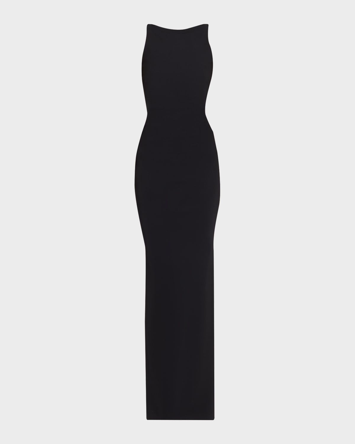 Eman Sleeveless Draped Column Gown