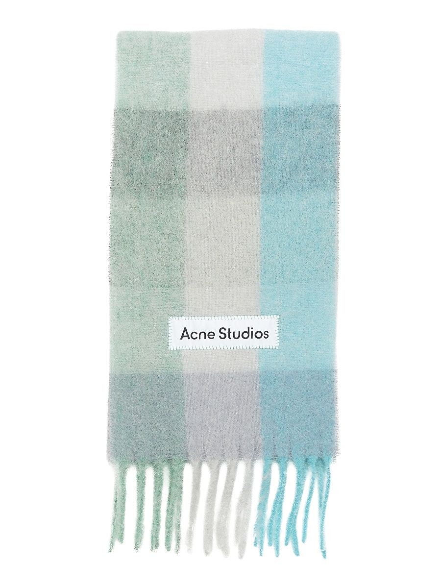 Women's Vally Check Scarf - Turquoise Grey