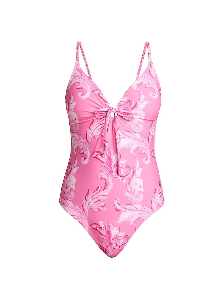 Women's Canopee Graphic One-Piece Swimsuit - Pink Multi - Size Large
