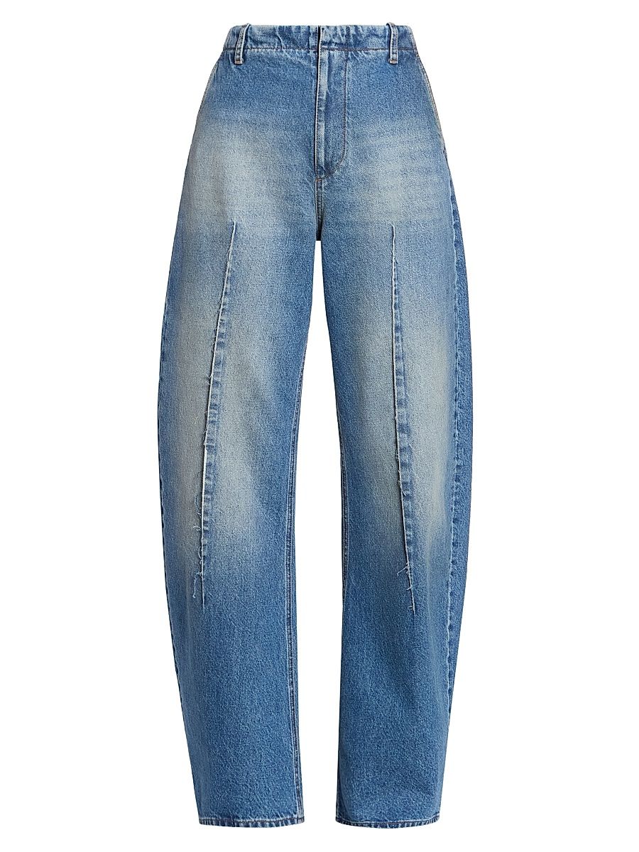 Women's Denim Barrel-Leg Pants - Blue - Size 6