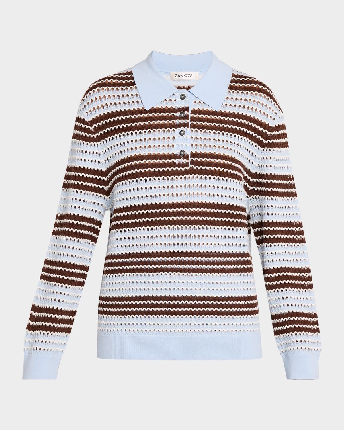 Stripe Long-Sleeve Polo