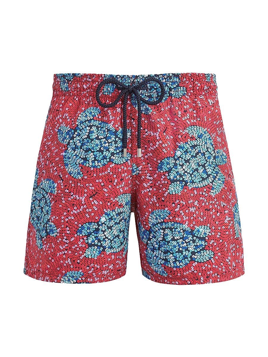 Men's Turtle Sequin Trompe L'oeil Swim Trunks - Size XXXL