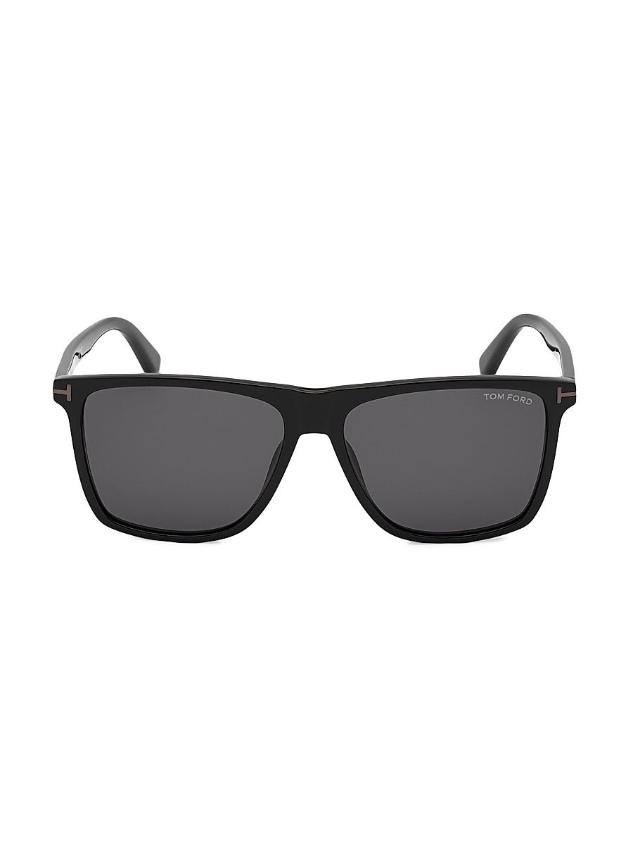 Men's Fletcher T Square Acetate 57MM Sunglasses - Black