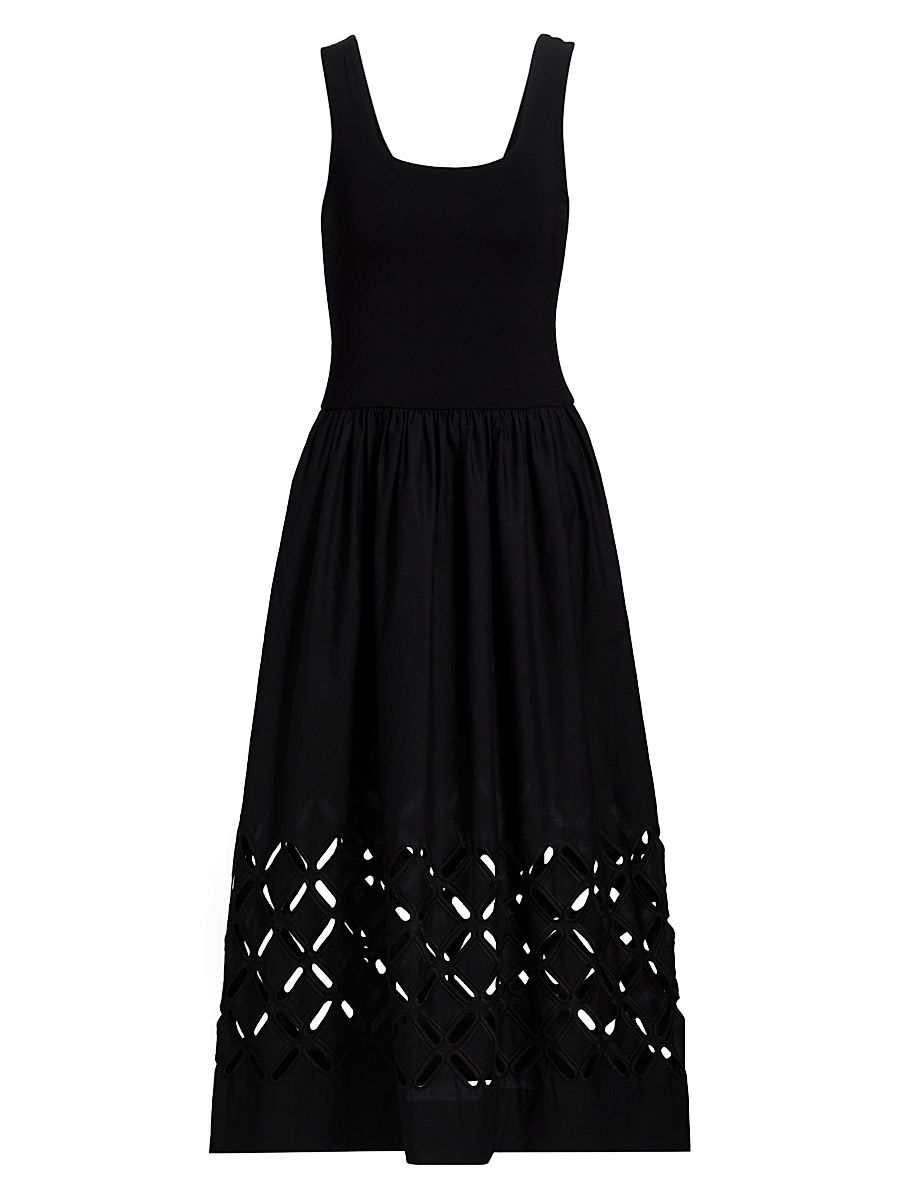 Women's Nadya Cut-Out Woven Midi-Dress - Black - Size XL