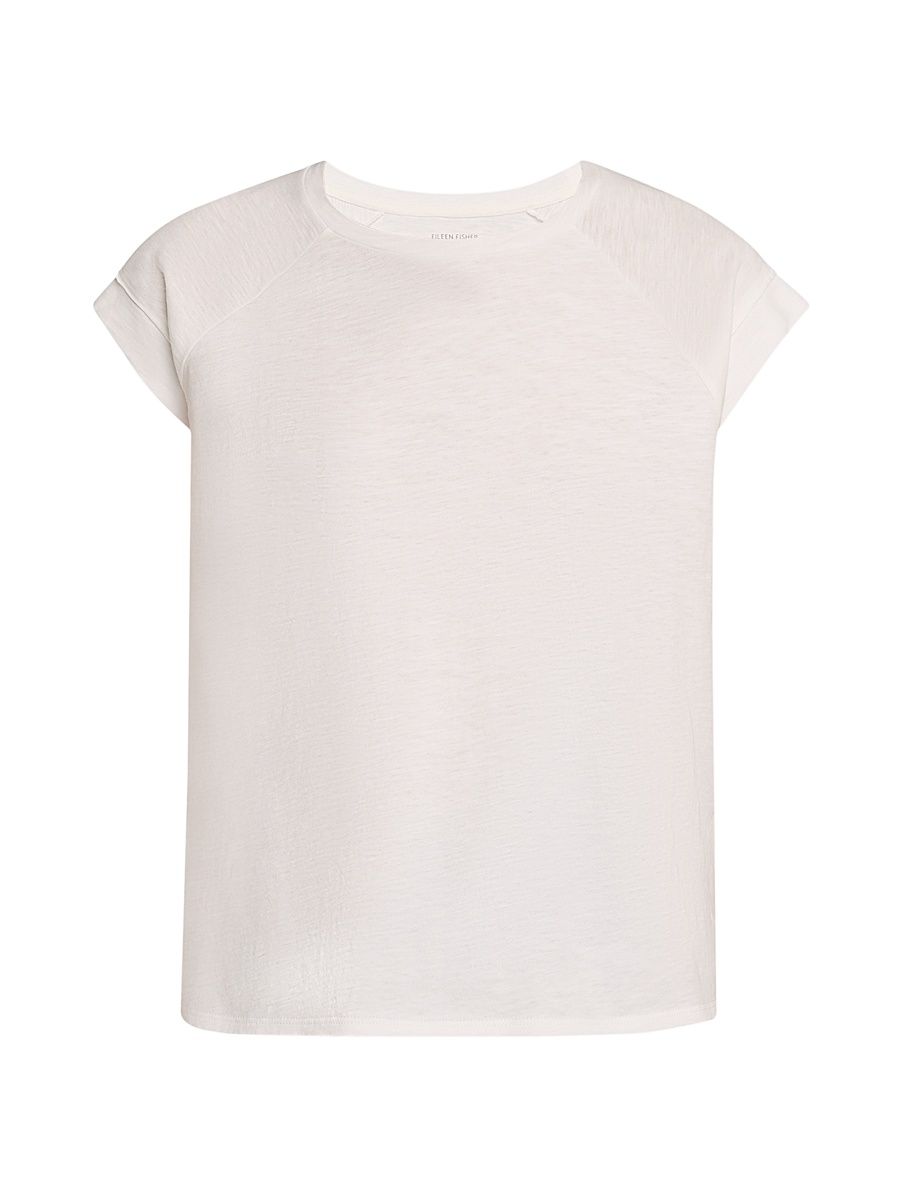 Women's Missy Raglan-Sleeve Cotton Jersey Top - White - Size 22