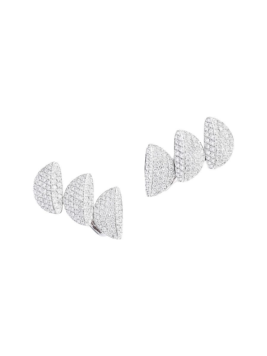 Women's Eclisse Endless 18K White Gold & 1.95 TCW Diamond Clip-On Earrings - White Gold