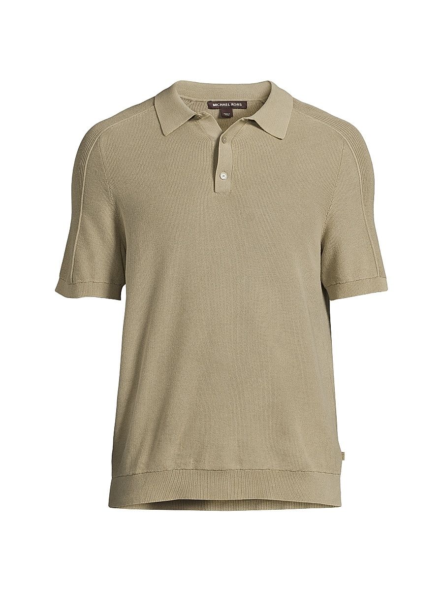 Men's Garment-Dye Knit Polo Shirt - Chambray - Size Large