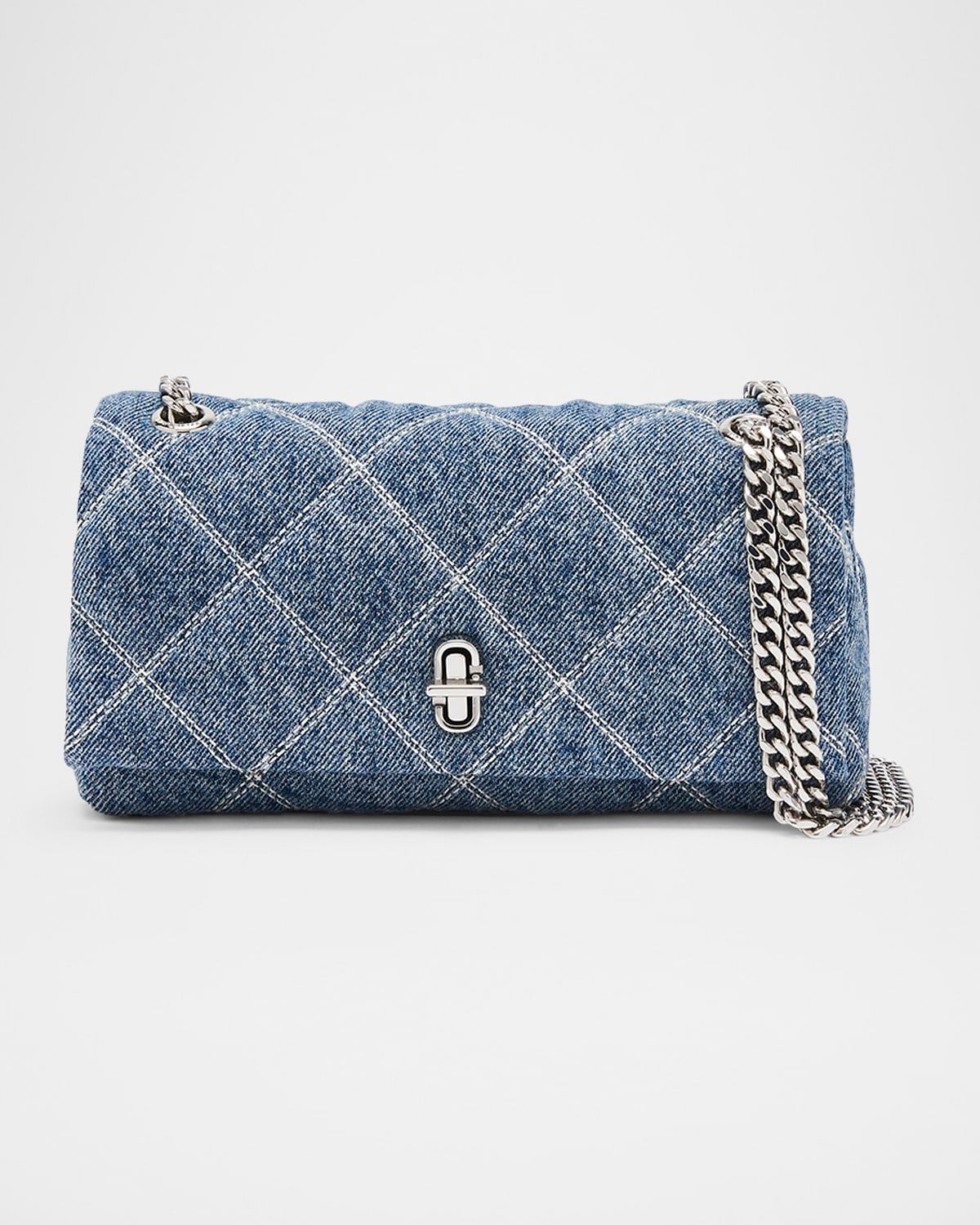 Dual Quilted Denim Crossbody Bag