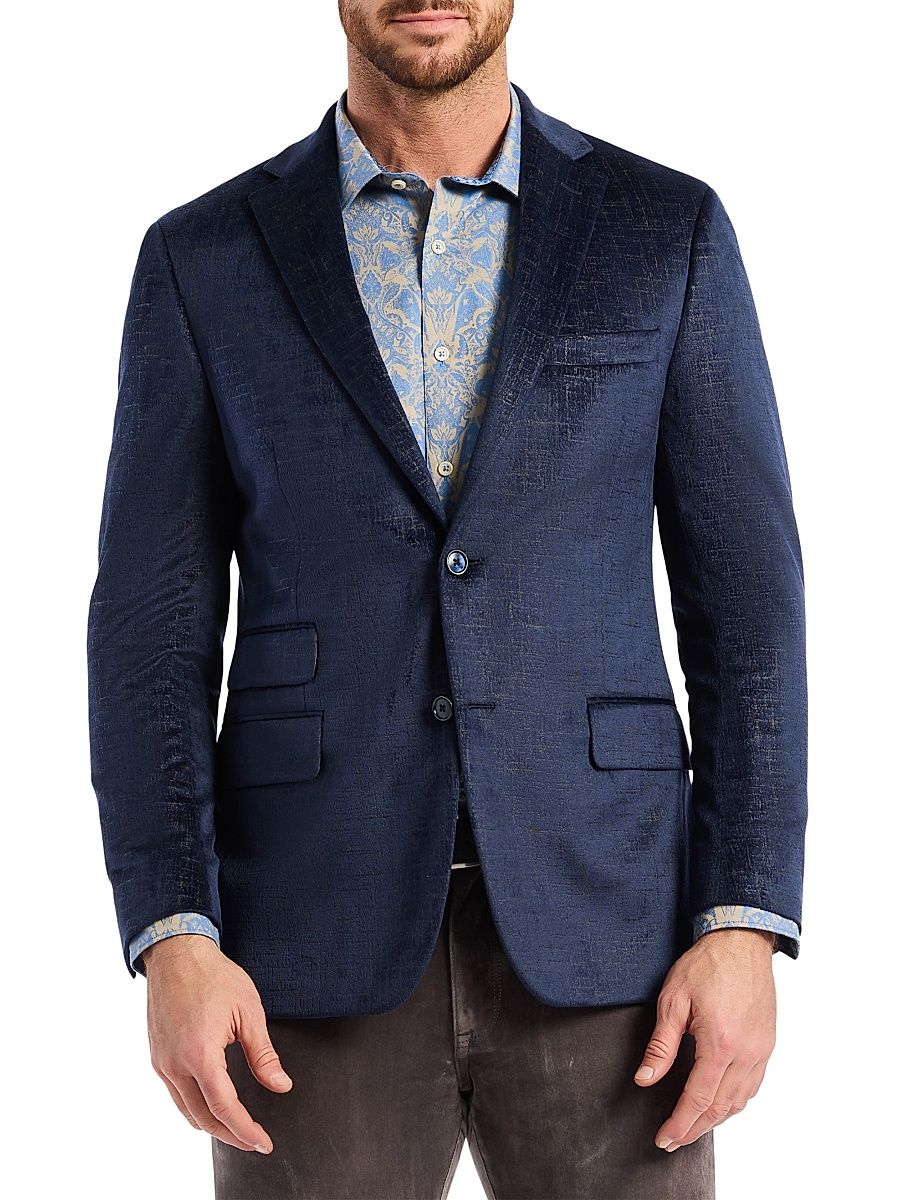 Men's Ramon Crosshatch Woven Sport Coat - Navy - Size 34