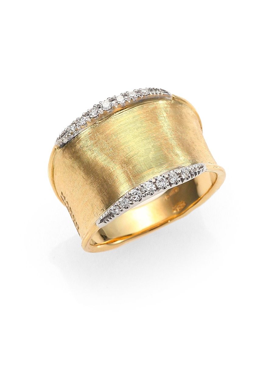 Women's Lunaria Small 18K Yellow Gold & 0.14 TCW Diamond Ring - Size 7