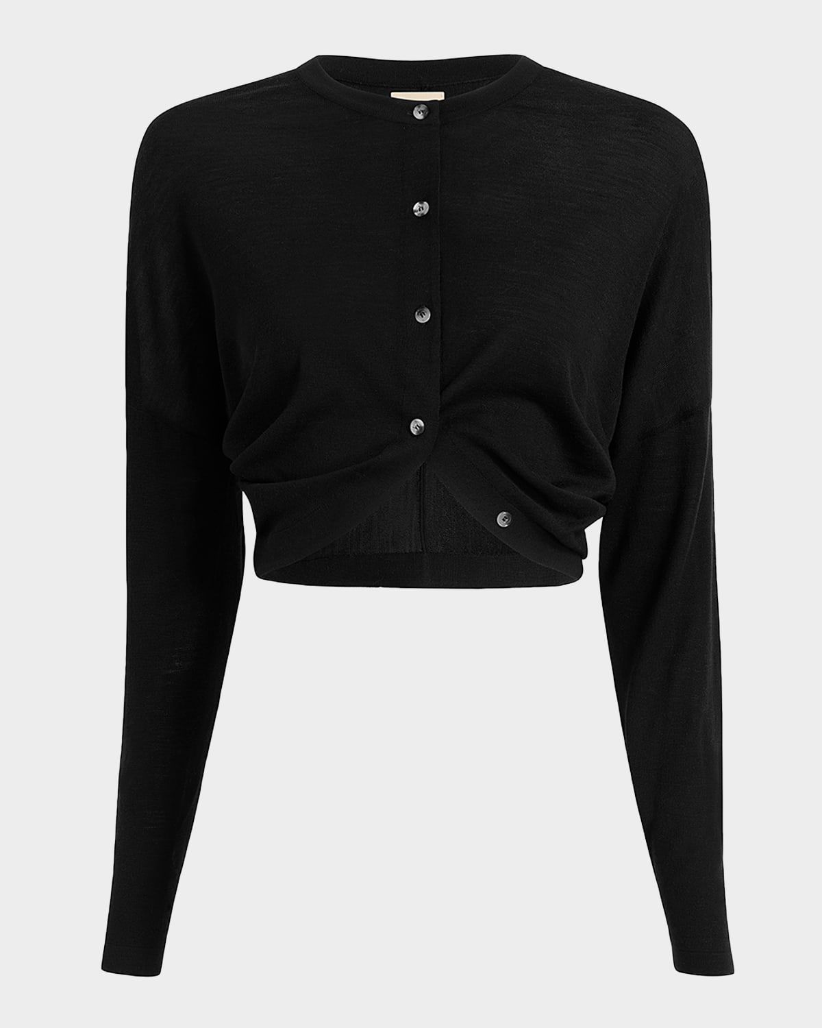 Finn Wool Draped Crop Cardigan