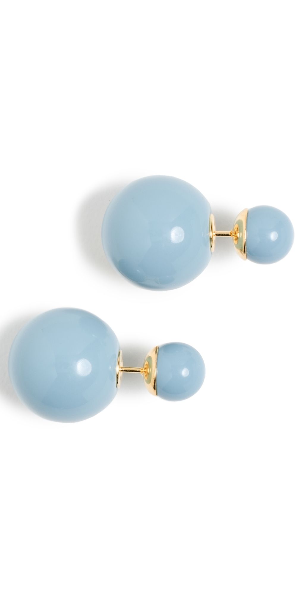 SHASHI Double Ball Earrings French Blue Blue One Size