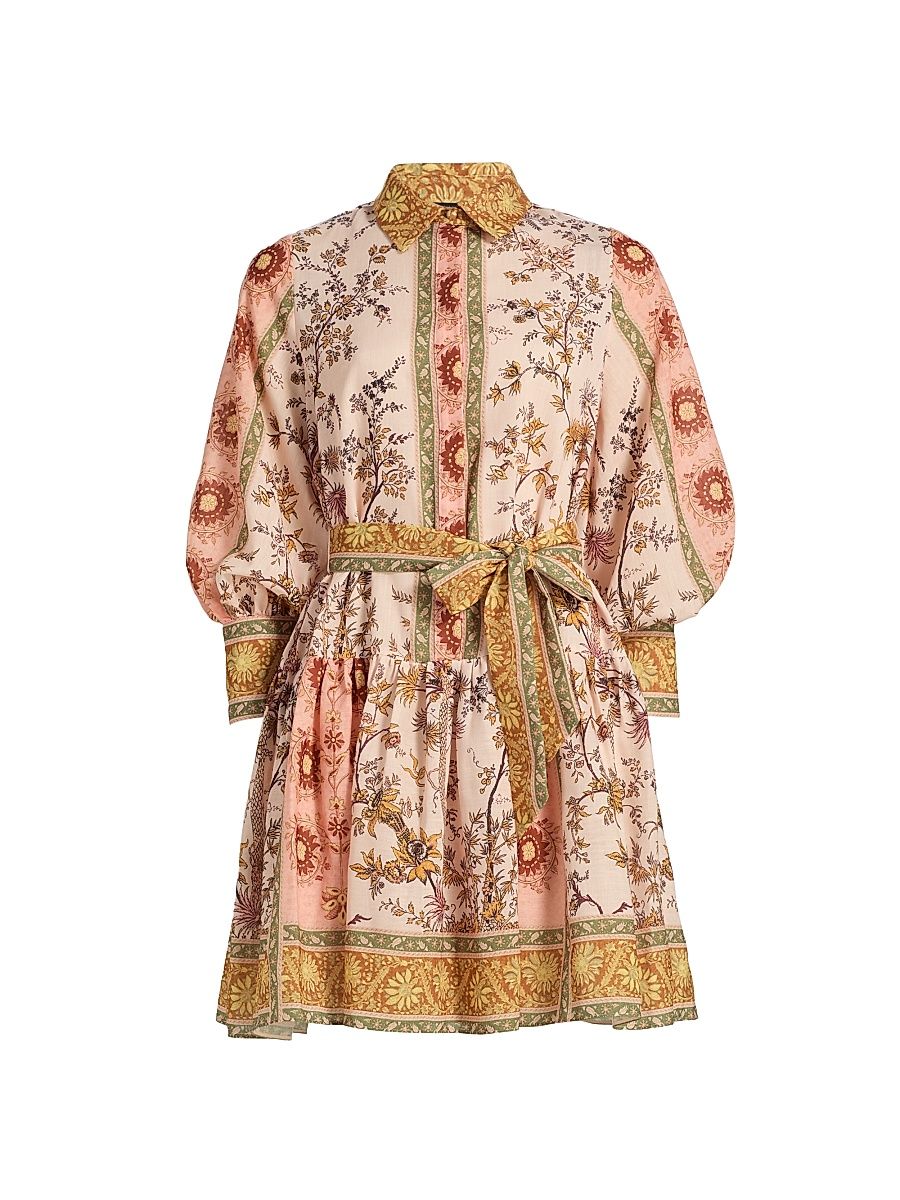 Women's Bailey Printed A-Line Minidress - Honey Multi - Size XS