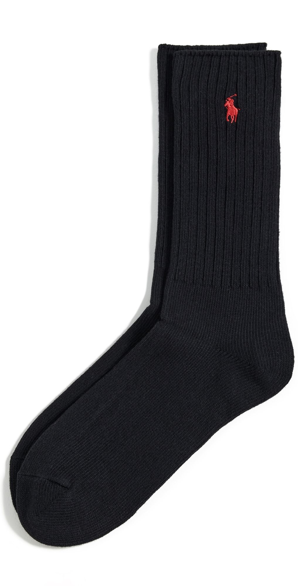 Polo Ralph Lauren Cotton Rib Crew Socks Black 10-13