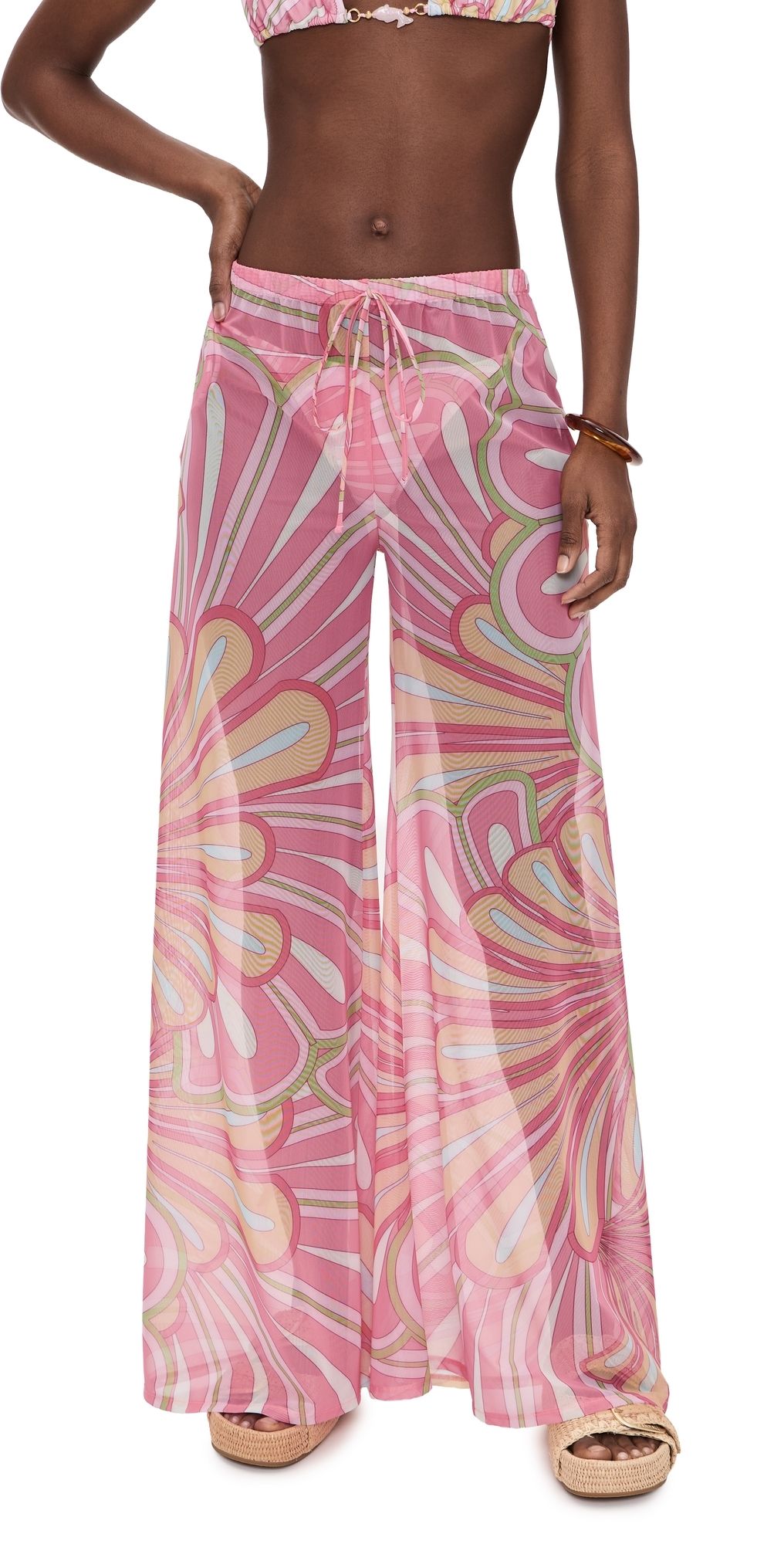 Shani Shemer Calia Pants Pink Flower Print L