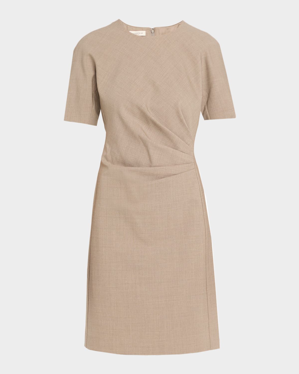 Pleated Wool Canvas Dress