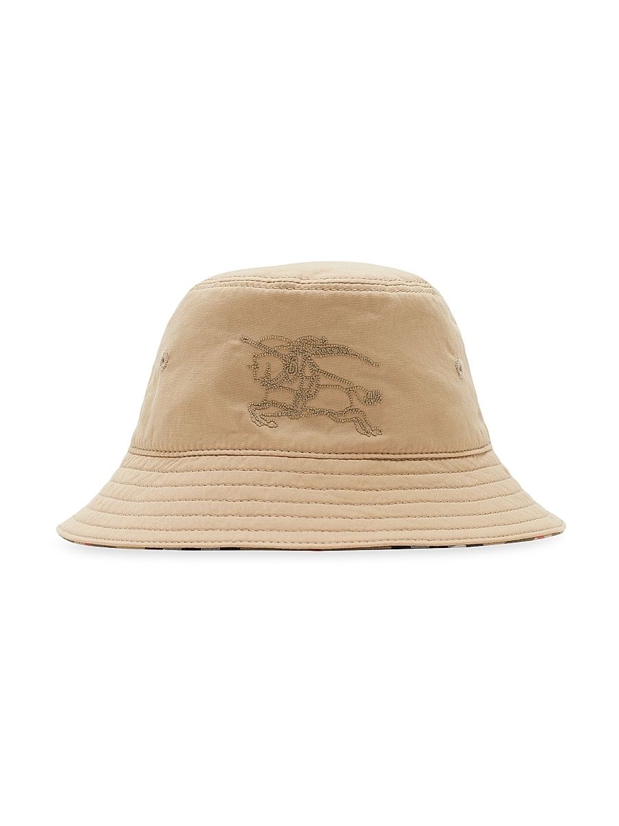 Baby's & Little Kid's Reversible Canvas Bucket Hat - Sand Check - Size 6 Months