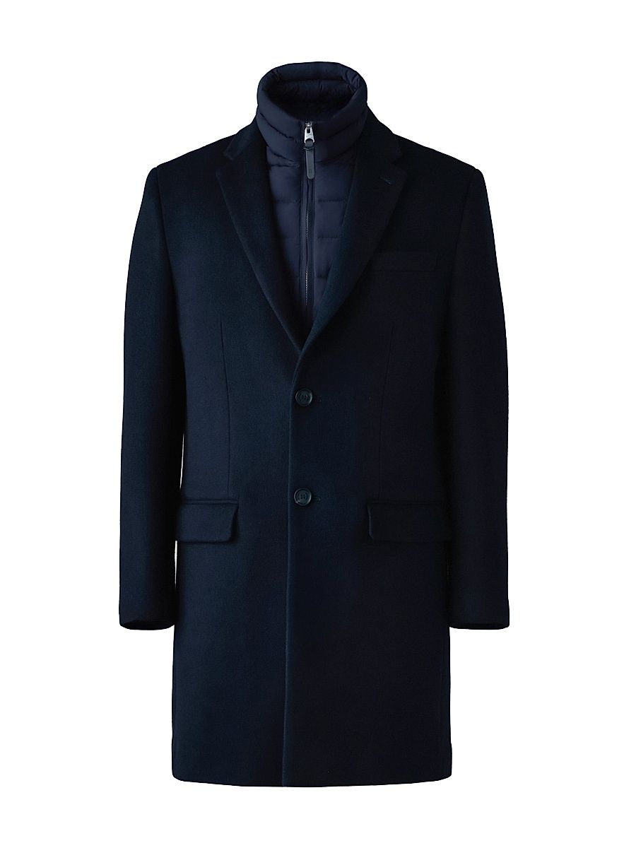 Men's Skai Down-Lined Wool Coat - Navy - Size 36