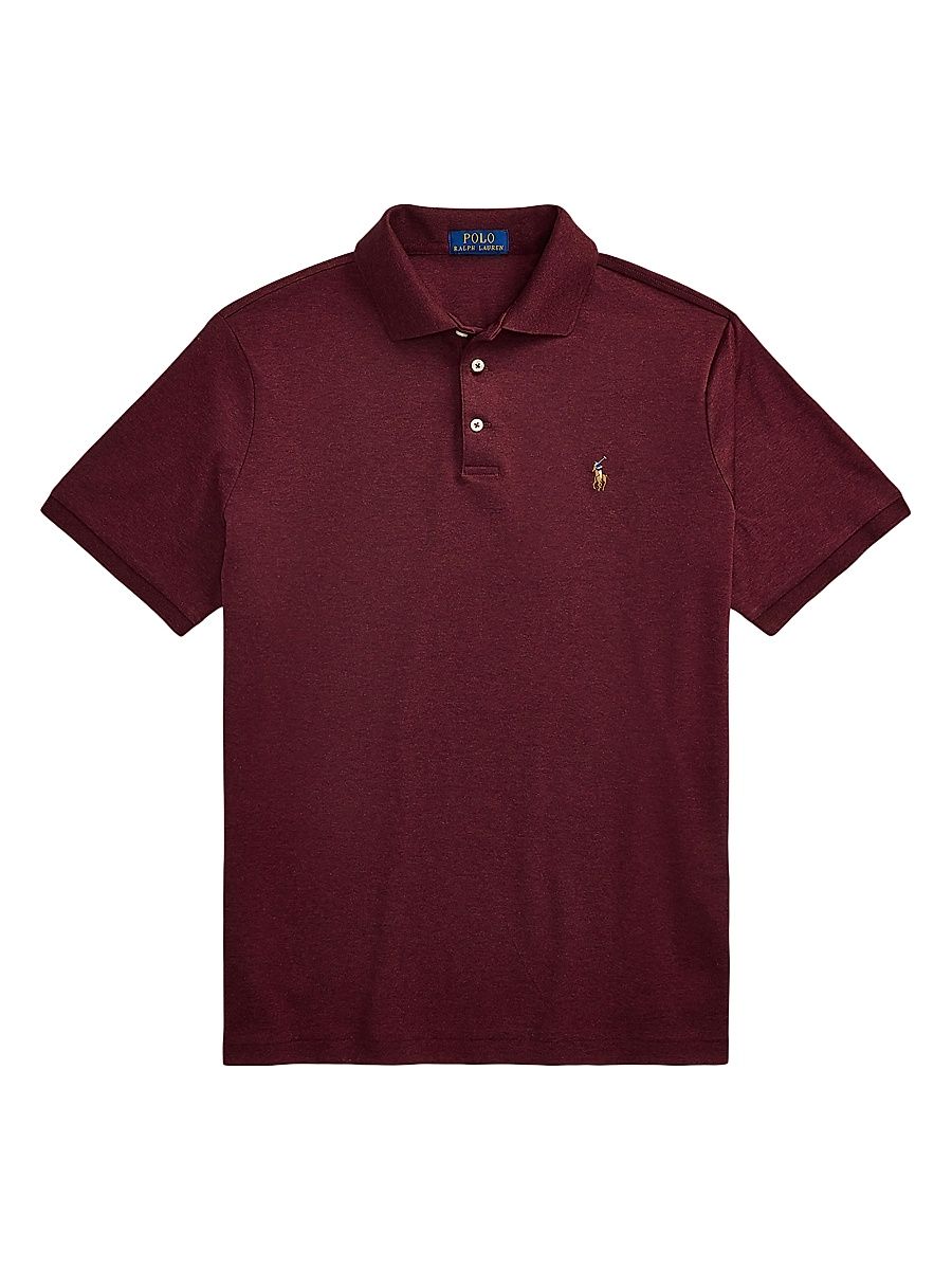Men's Cotton Polo Shirt - Spring Wine Heather - Size XS