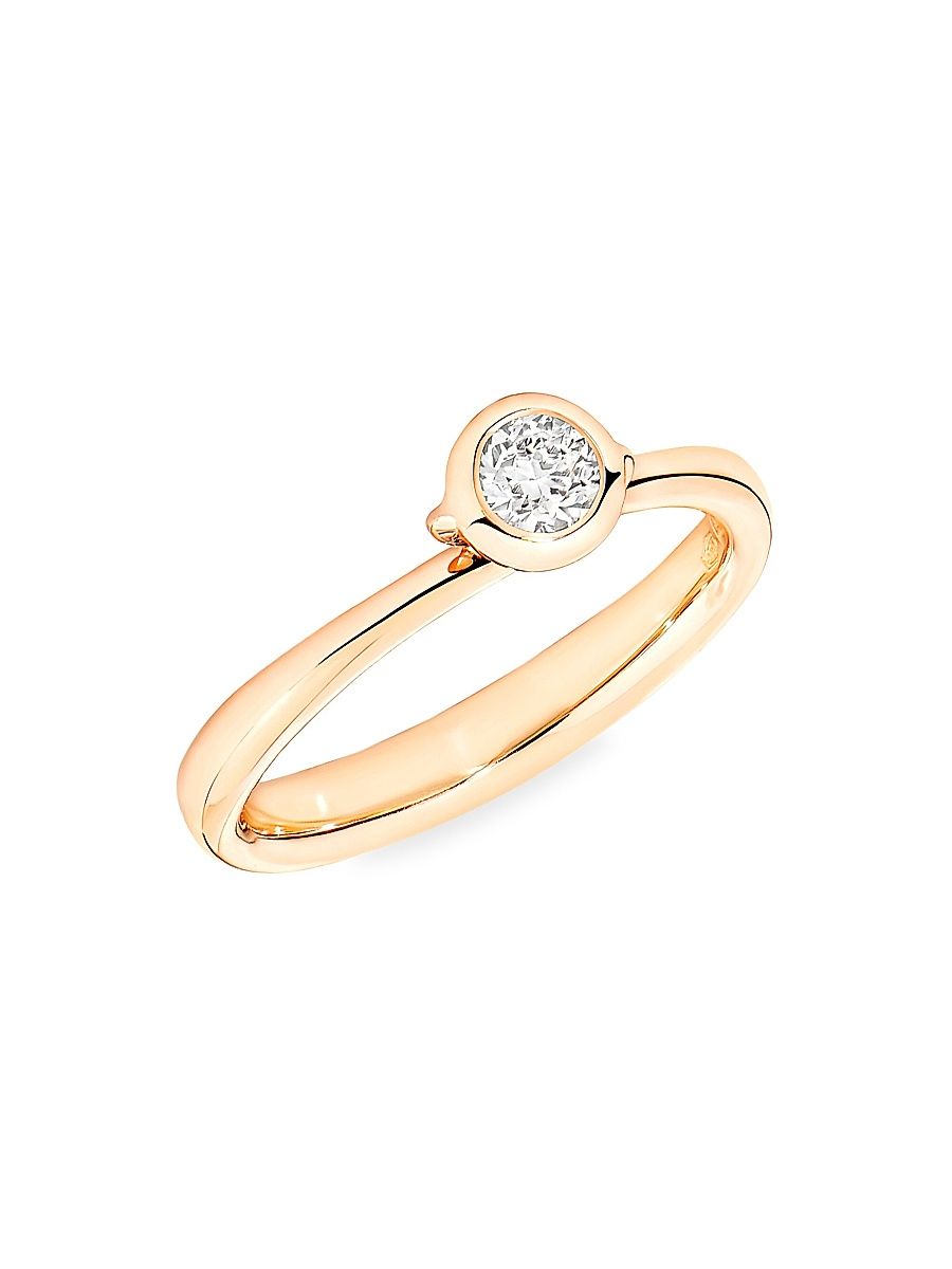 Women's Classic Bouton 18K Rose Gold & Diamond Pavé Ring - Rose Gold - Size 6