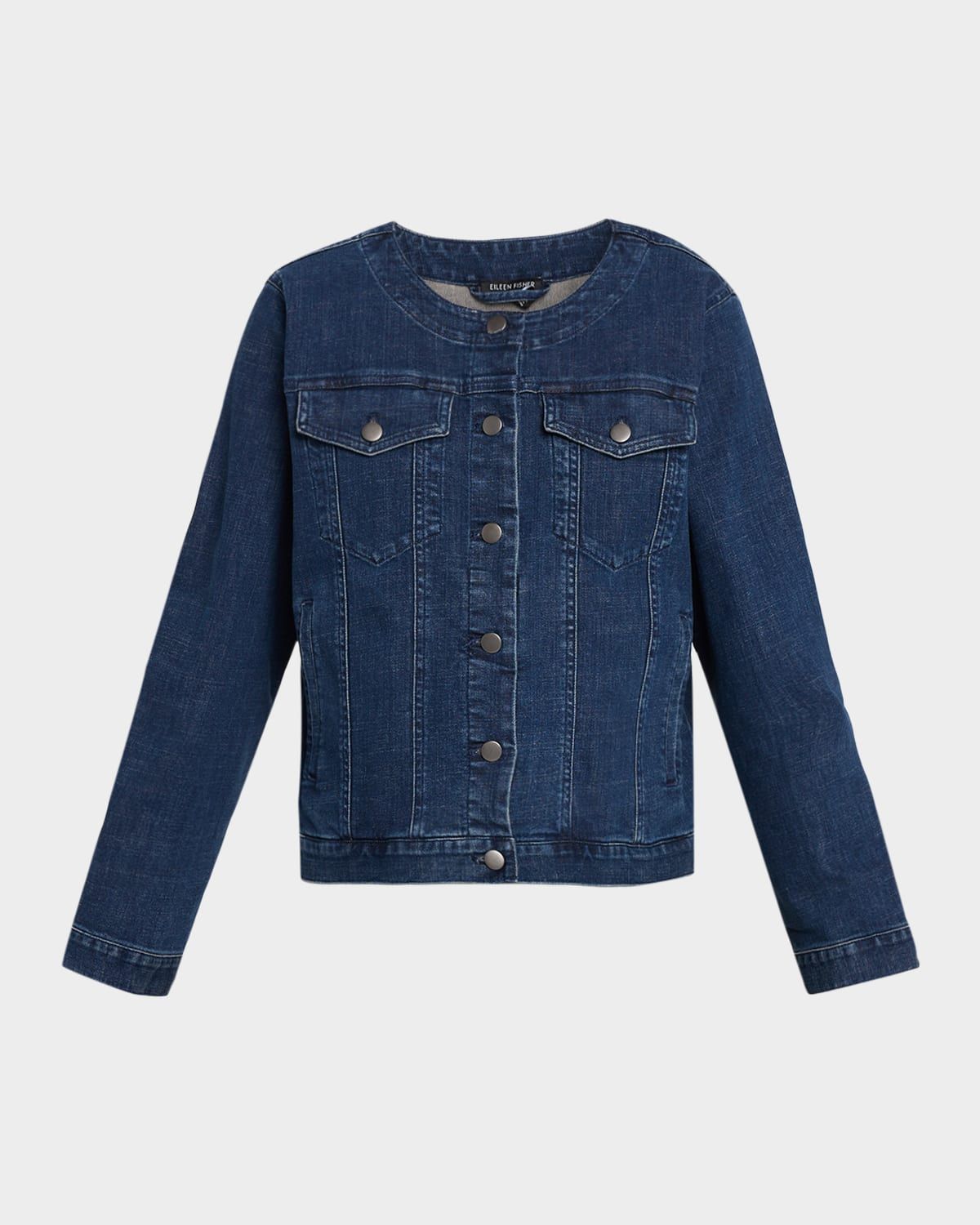 Scoop-Neck Denim Jacket