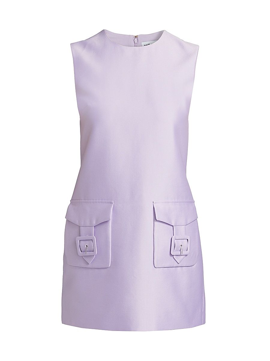 Women's Taffeta Sleeveless Shift Minidress - Lilac - Size 12