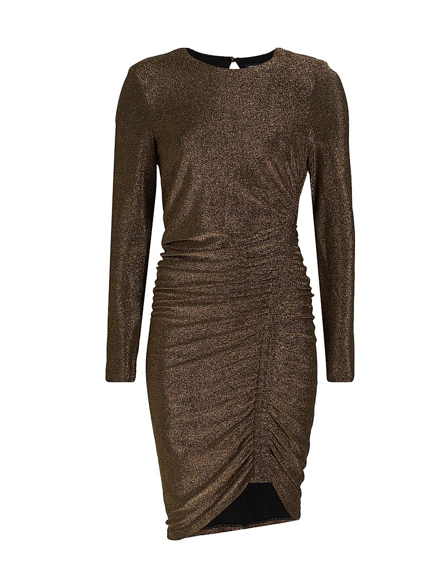 Women's Cyrus Stretch Metallic Minidress - Gold - Size XL