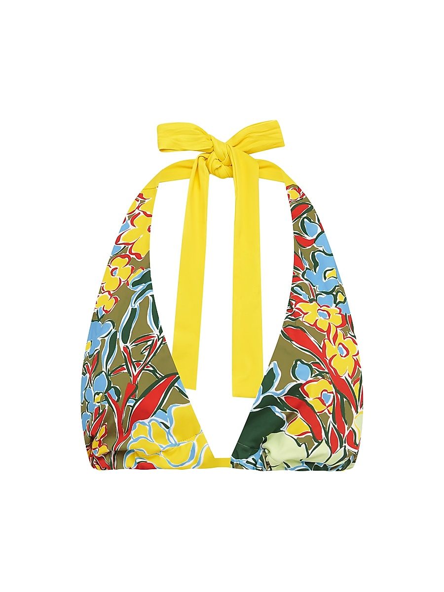 Women's Solstice Floral Halter Bikini Top - Size Large