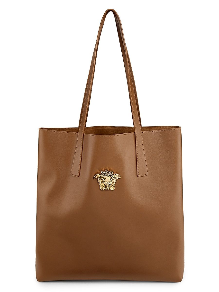 Women's Medusa Leather Tote - Brown Gold Versace