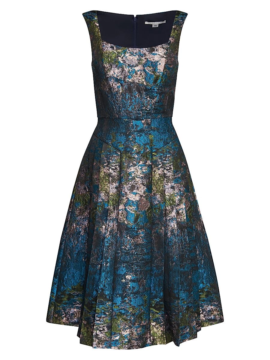 Women's June Jacquard Midi-Dress - Blue Sea - Size 2