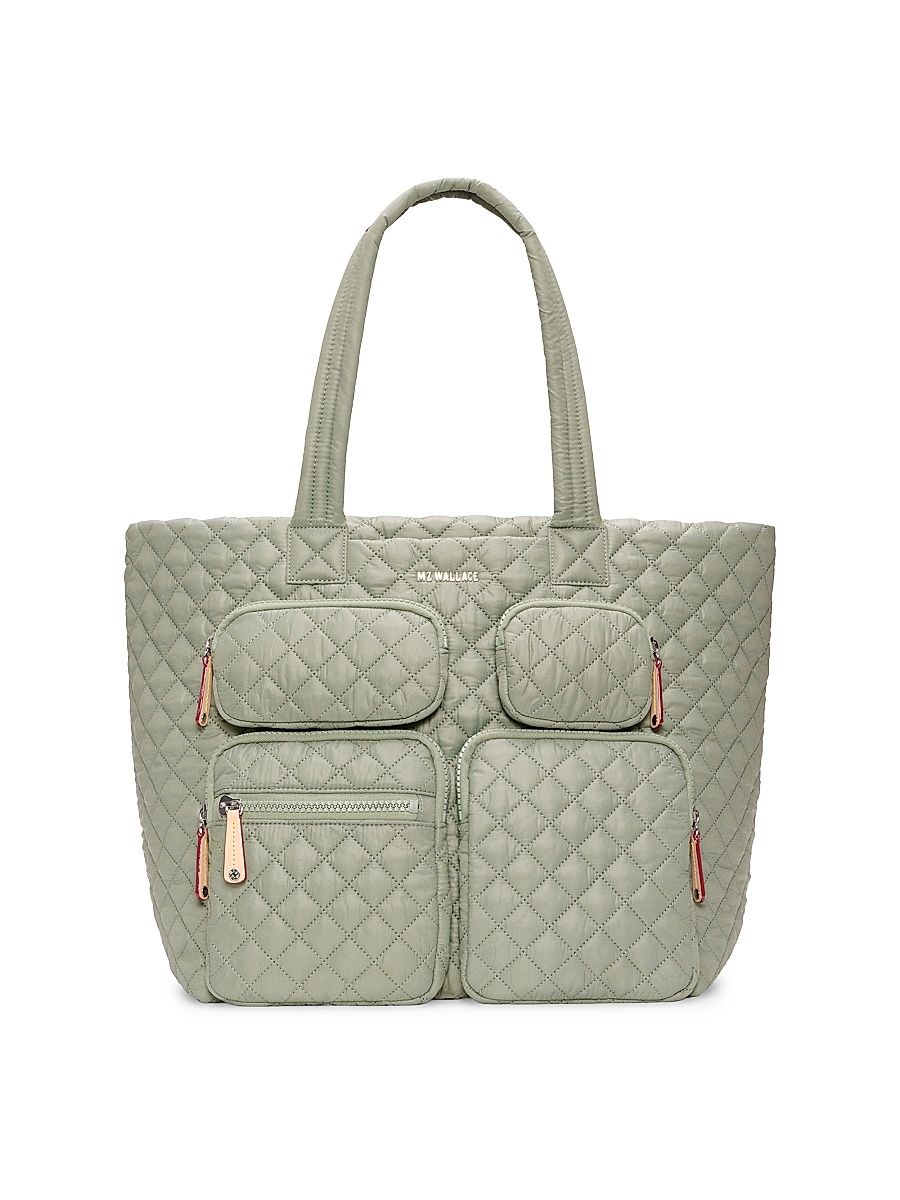 Women's Metro Large Quilted Travel Tote Bag - Agave Green