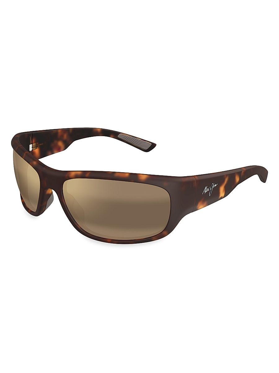 Men's Ekolu Mauklele 64MM Rectangular Sunglasses - Havana Brown