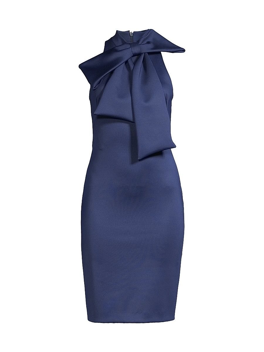 Women's Von Bow-Neck Sheath Dress - Pacific Blue - Size 12