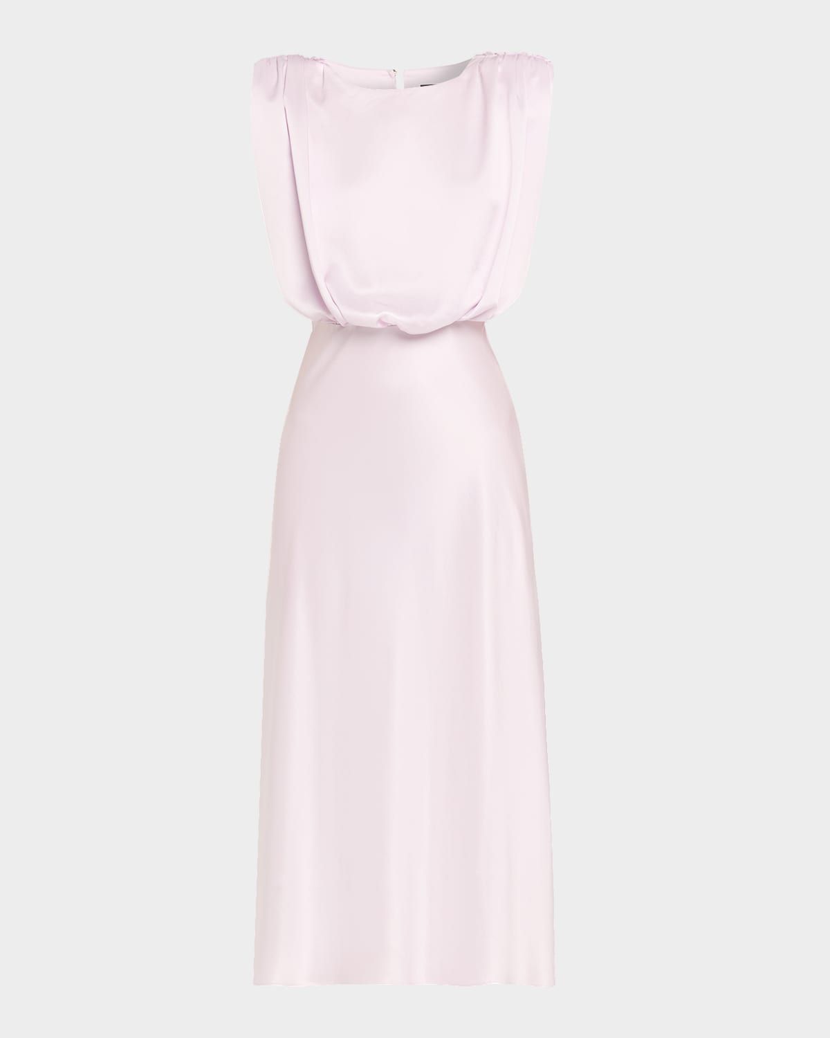 Floral Sleeveless Satin Midi Dress