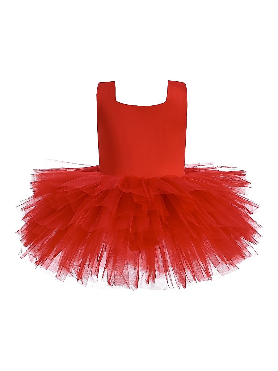 Baby Girl's & Little Girl's Layered Leotard Dress - Red - Size 6