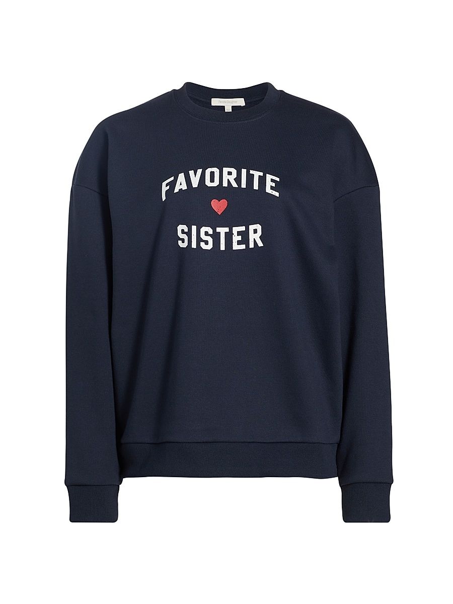 Women's Favorite Sister Heart Logo Sweatshirt - Navy - Size XS