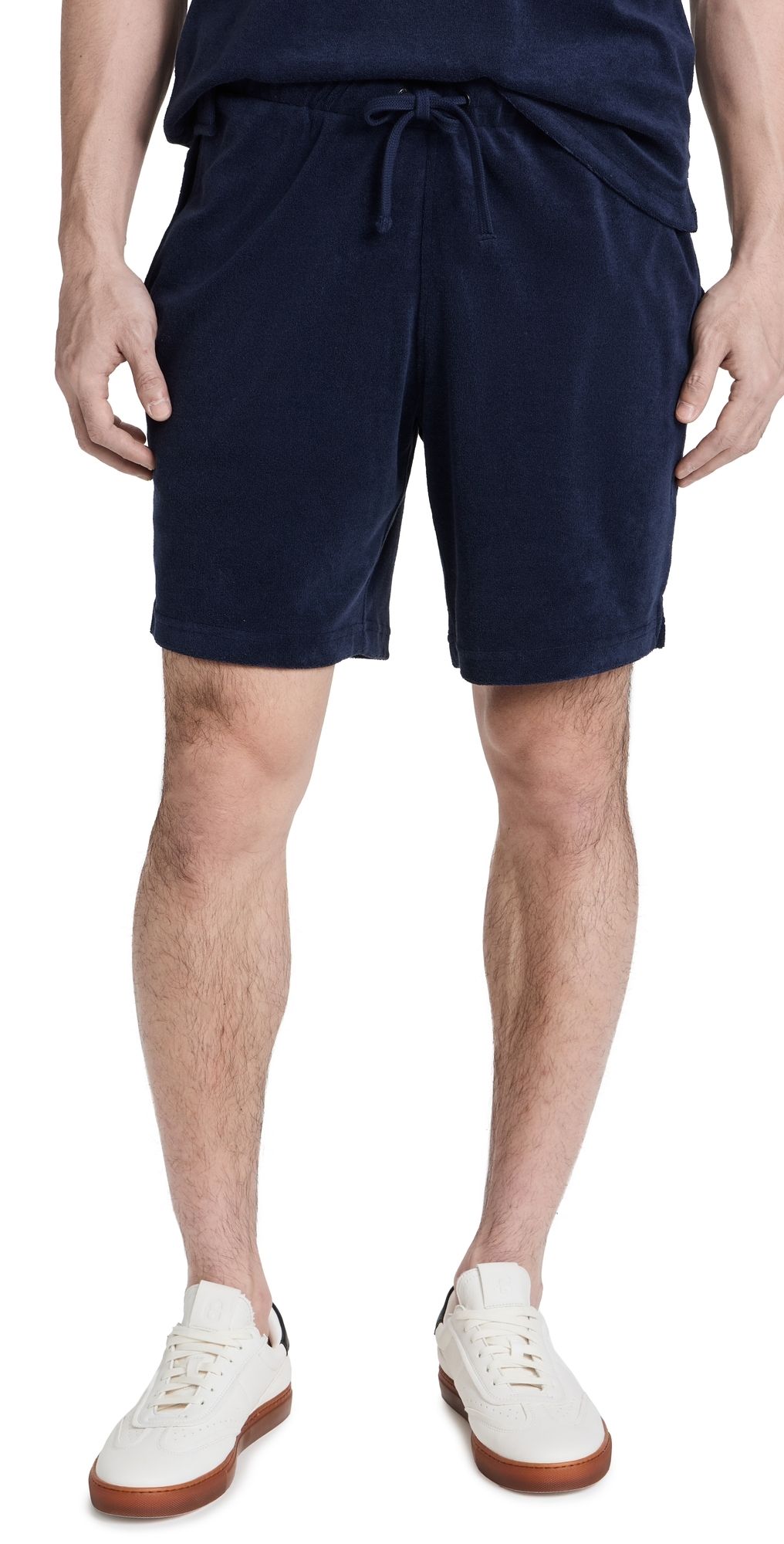 Onia Towel Terry Pull On Shorts 7.75 Deep Navy S