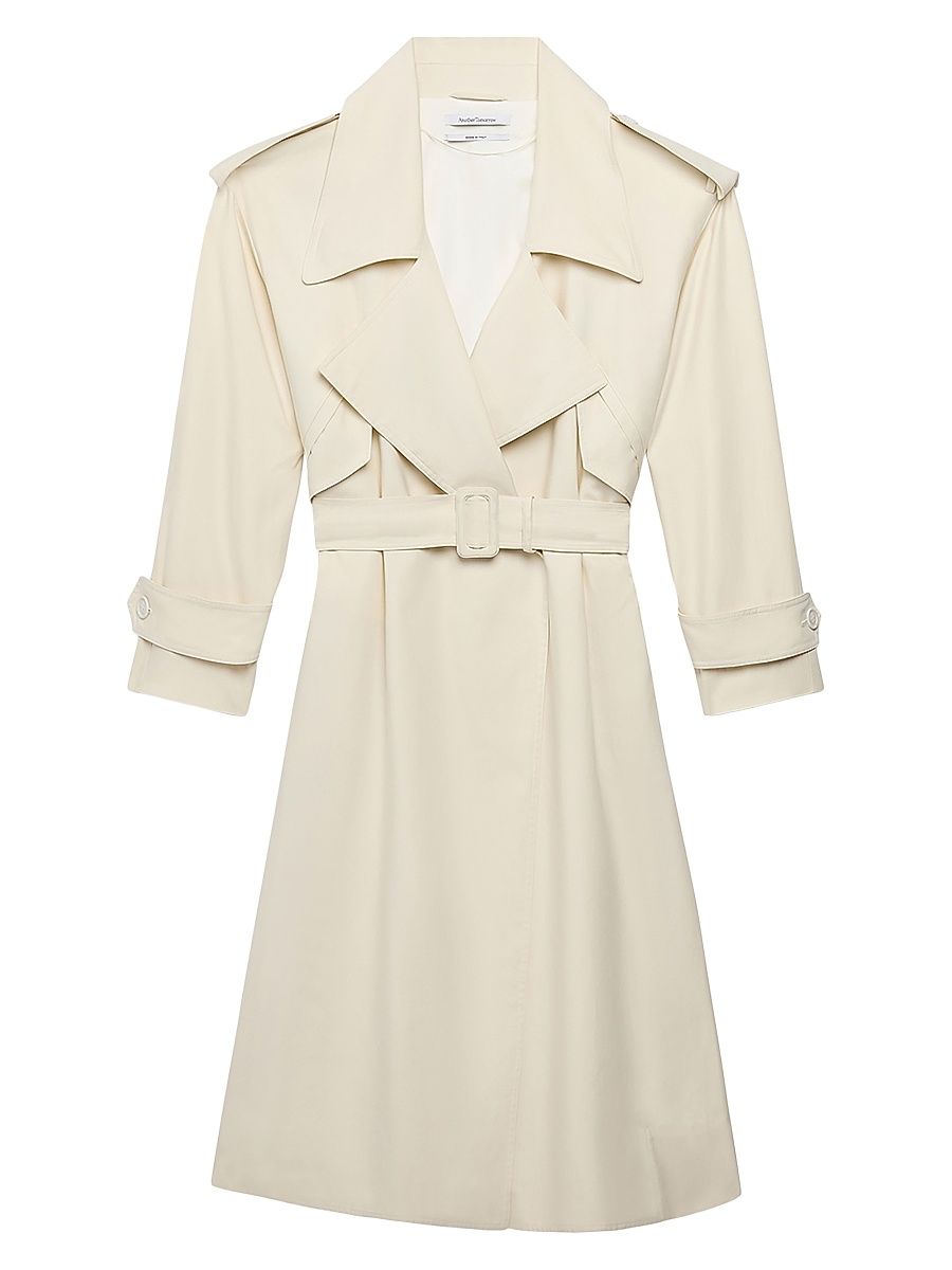 Women's Soft Trench Coat - Off White - Size Medium