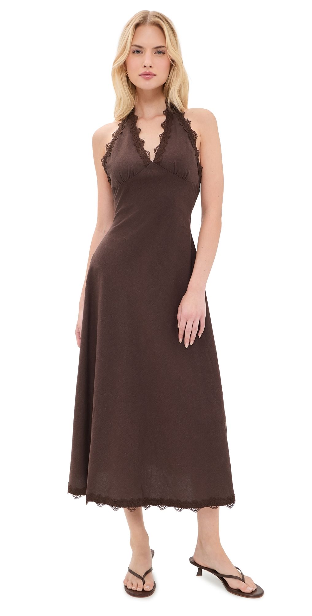 Lioness Stars Align Midi Dress Brown XXS